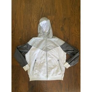 Nike Vintage Super Rare Windrunner Heritage Jacket Gray Black White Nylon Glanz